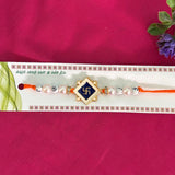 Swastic - enemal blue Rakhi