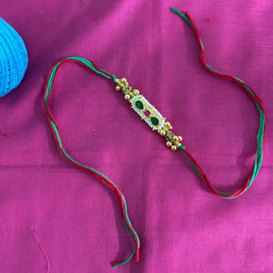 Royal Emerald Ruby Pearl Rakhi