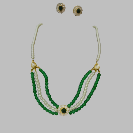 3 layered white pearl necklace