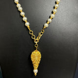 pearl-golden bead necklace chain
