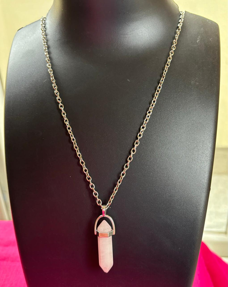 steel chain with crystal pendent