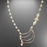 Silver plated pearl chain