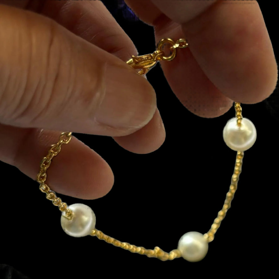 chain-pearl beads bracelet