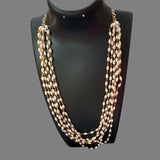 Pearl(oval) gold plated 6 layered Mala