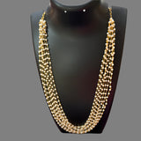Pearl (round)gold plated 7 layered Mala